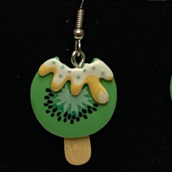 Kiwi Earring, Funny Food Earring, Popsicle Earring, Summer Earring, Gift Idea - Picture 4 of 8